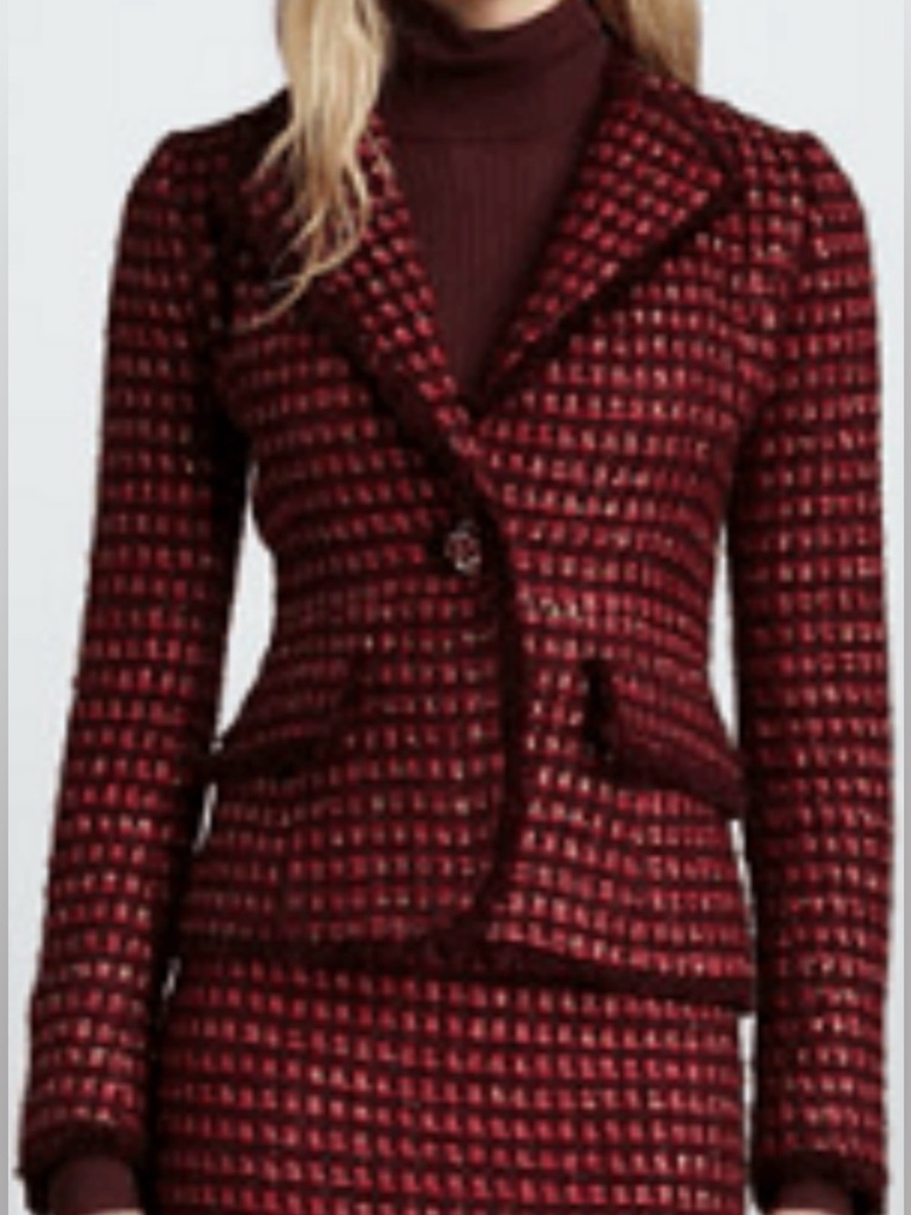 Tory Burch Victory Tweed Blazer, size 2, tight fit.
